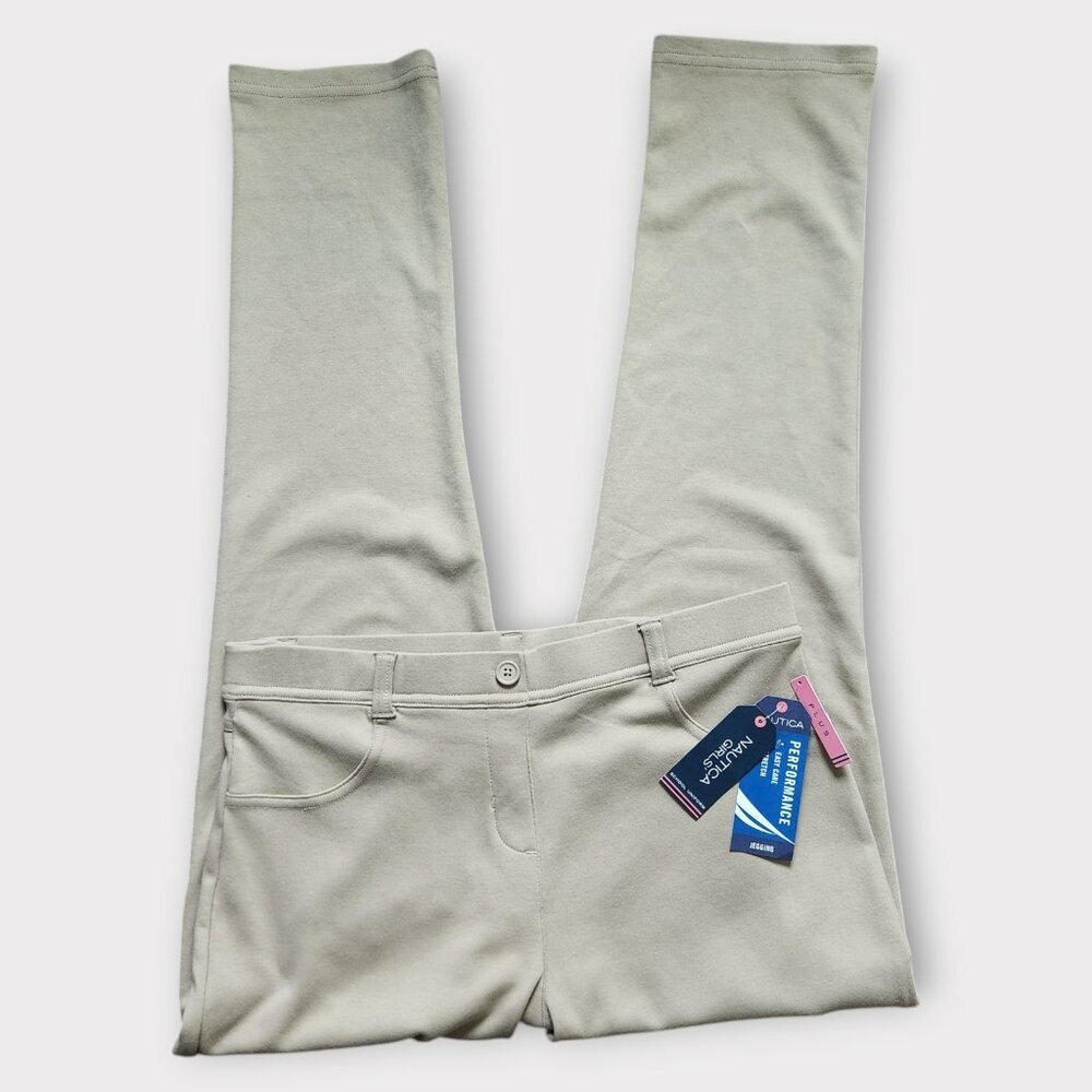 Nautica School Uniform Girls Jegging Size 16.5 Plus Khaki Stretch Pants